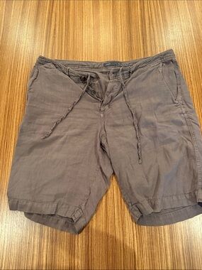 Vince Men's Casual Drawstring Linen-Blend Shorts - Gray
